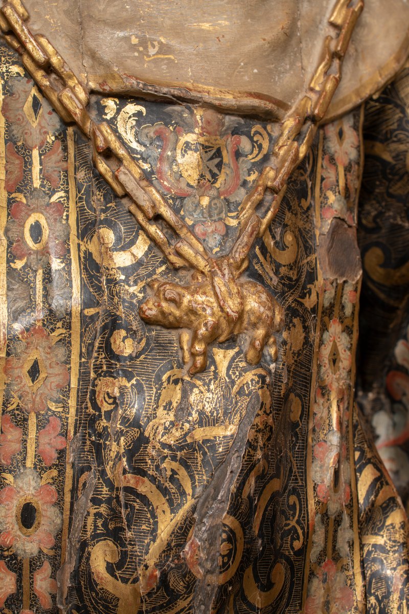 Saint Ubaldesca Or Waldesca, Polychrome And Gilded Wooden Sculpture, Spanish School, 17th Century-photo-1