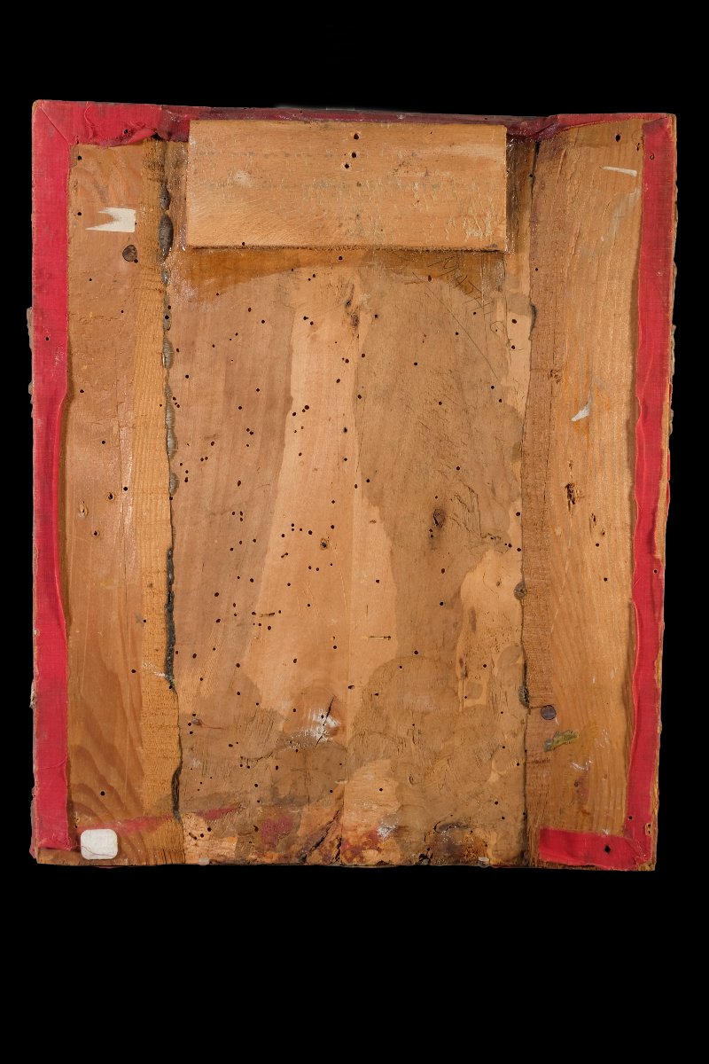 Paire de reliefs représentant saint Luc et saint Matthieu, en bois de peuplier, Italie-photo-6
