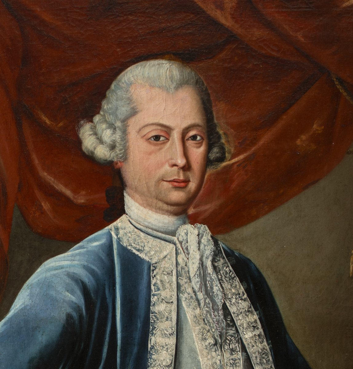 Portrait d'un homme. Huile sur toile. Attribué à José Campeche. XVIIIe siècle-photo-2