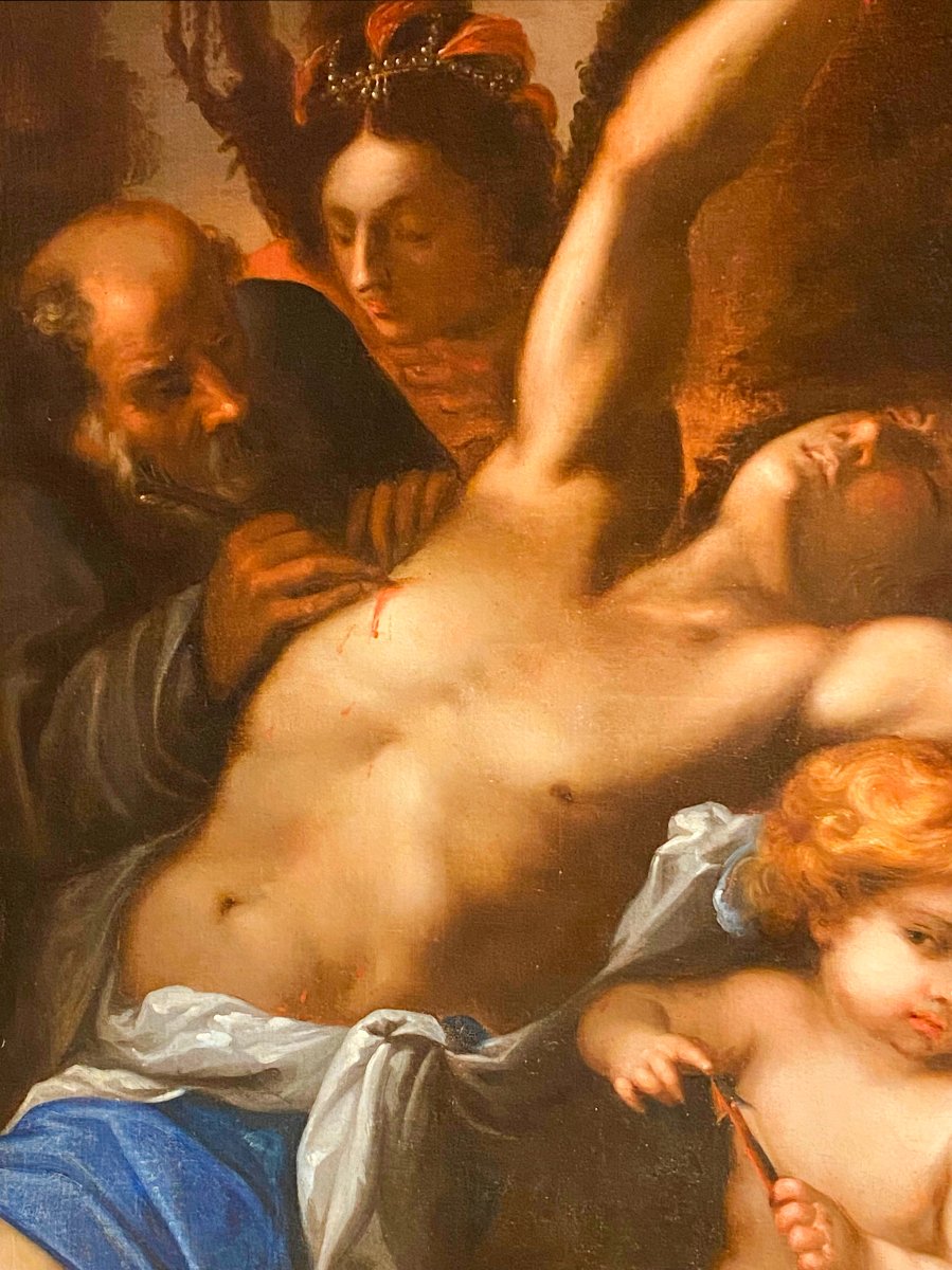 Saint Sébastien. Huile sur toile. École italienne. Probablement Francesco Cairo XVIIe siècle-photo-3
