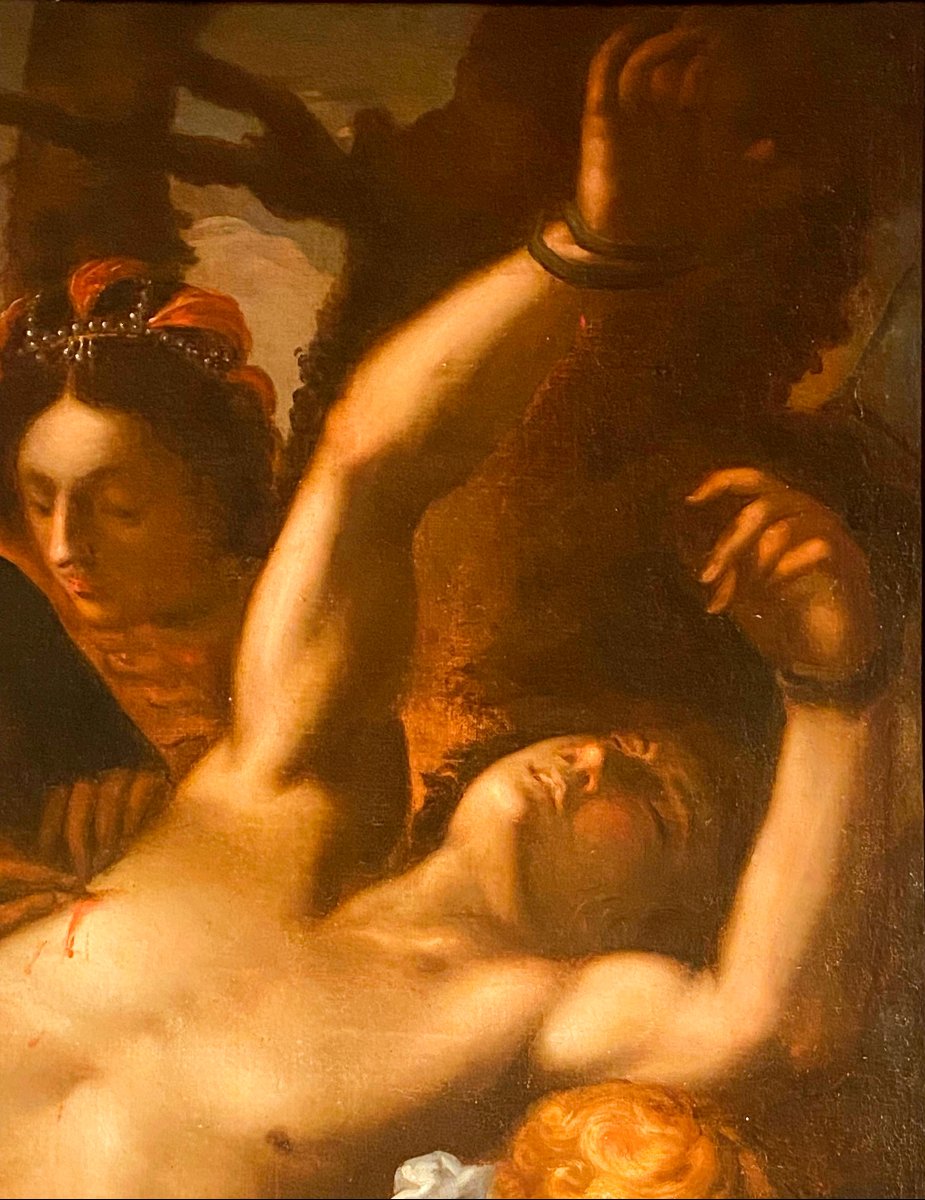 Saint Sébastien. Huile sur toile. École italienne. Probablement Francesco Cairo XVIIe siècle-photo-1