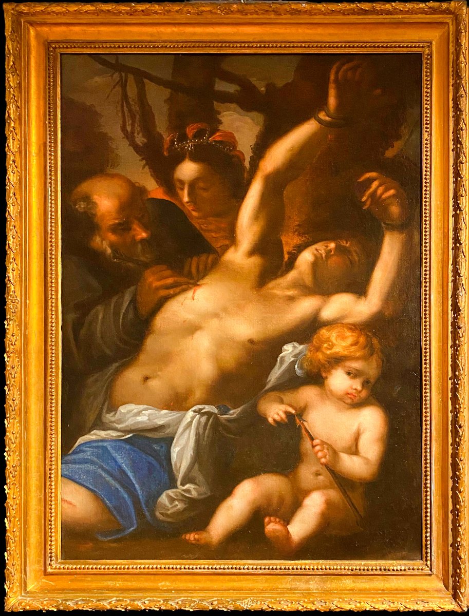 Saint Sébastien. Huile sur toile. École italienne. Probablement Francesco Cairo XVIIe siècle