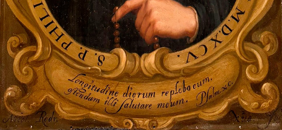 Saint Philippe Néri. Huile sur cuivre. Signée Nicolás Rodriguez Juárez (1667-1734)-photo-1