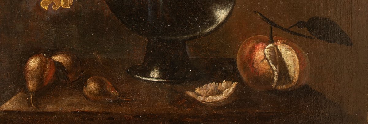Nature morte, huile sur toile, cercle ou atelier de Pedro de Camprobín, XVIIe siècle-photo-1