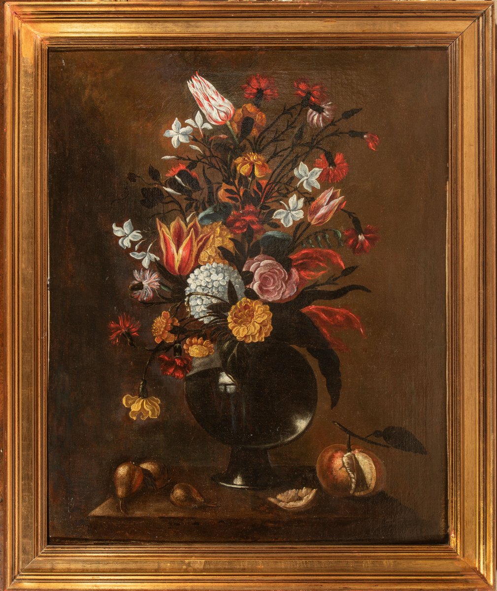 Nature morte, huile sur toile, cercle ou atelier de Pedro de Camprobín, XVIIe siècle
