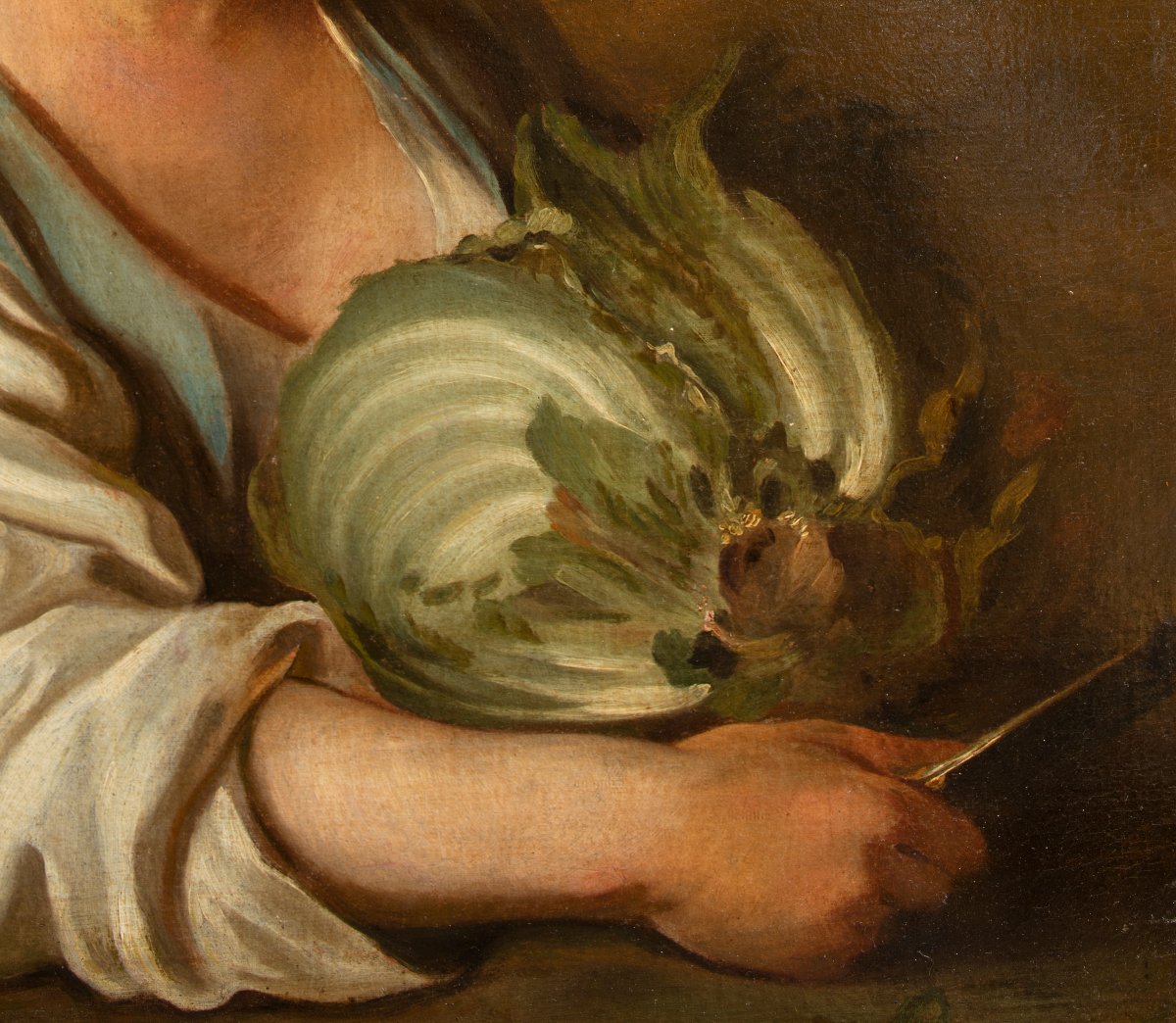Portrait d'une jeune femme Huile sur toile Disciple de Jean-Baptiste Santerre école napolitaine-photo-3