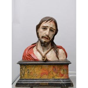 Ecce Homo Polychrome Terracotta Figure Attributed To José De Mora (1642–1726), 17th Century