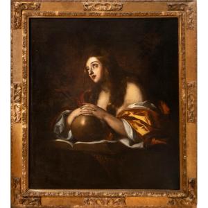 Penitent Madeleine, Oil On Canvas, Italian School, 18th Century.