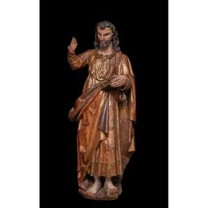 Saint Jean l'Évangéliste, sculpture sur bois attribuée à Pedro de la Cuadra, XVIIe siècle.