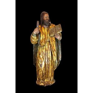 Sainte Pierre, sculpture sur bois de l'école castillane, XVIe siècle