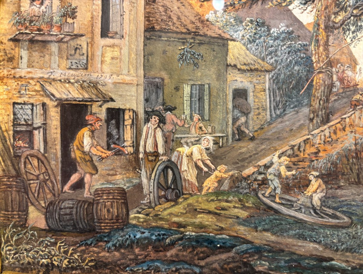 Henri Joseph Van Blarenberghe (1741–1826), Follower Of, The Cooper / The Wheelwright, 1799-photo-2