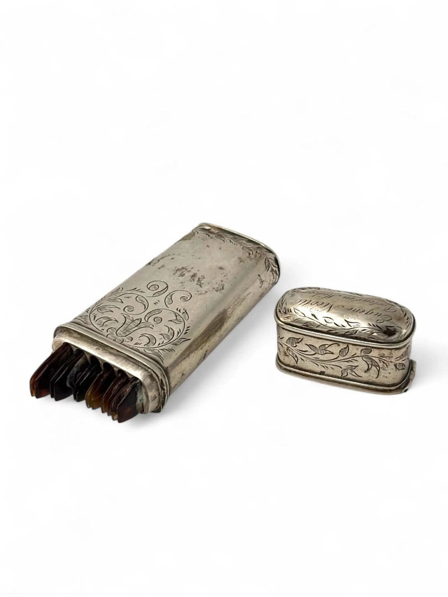 Étui à lancettes en argent - "Eugène Nicolle" (père de Charles Nicolle)-photo-2