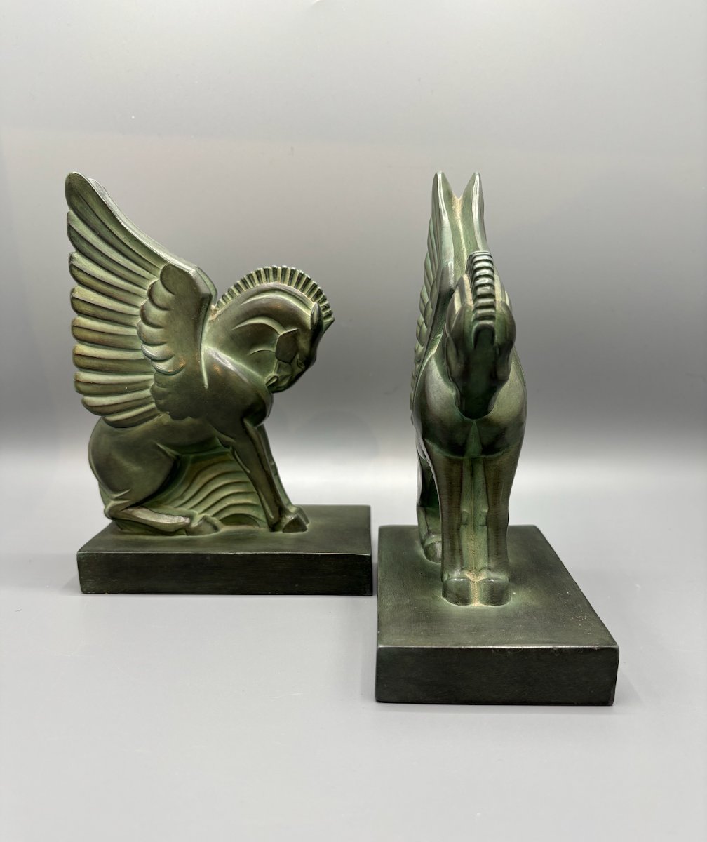 Paire de serre-livres - Modèle Pégase par George Henri Laurent-photo-3