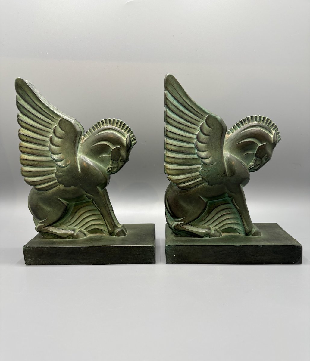 Paire de serre-livres - Modèle Pégase par George Henri Laurent-photo-1