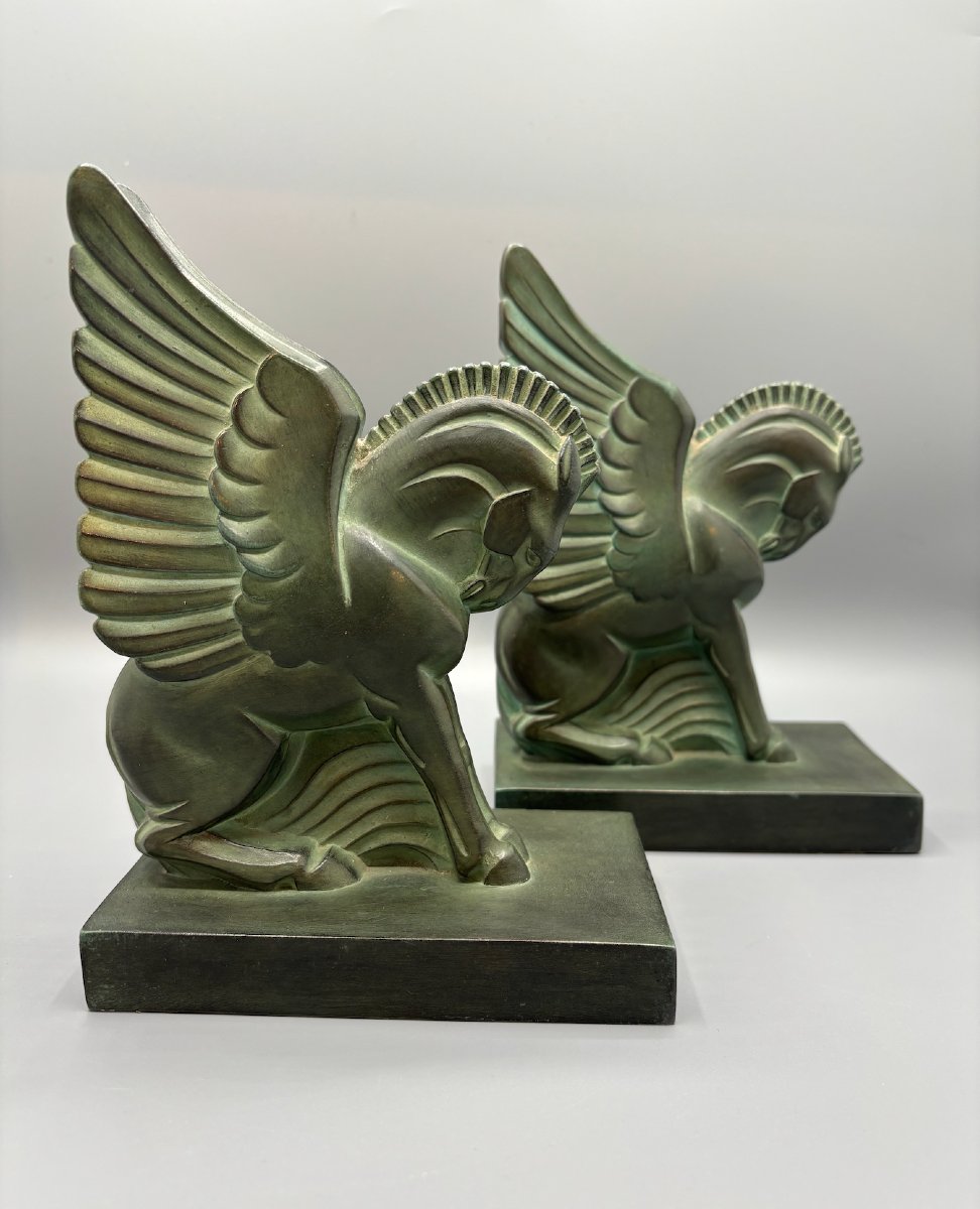 Paire de serre-livres - Modèle Pégase par George Henri Laurent-photo-3