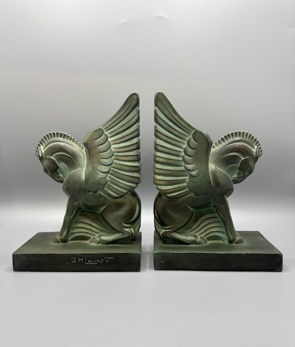 Paire de serre-livres - Modèle Pégase par George Henri Laurent