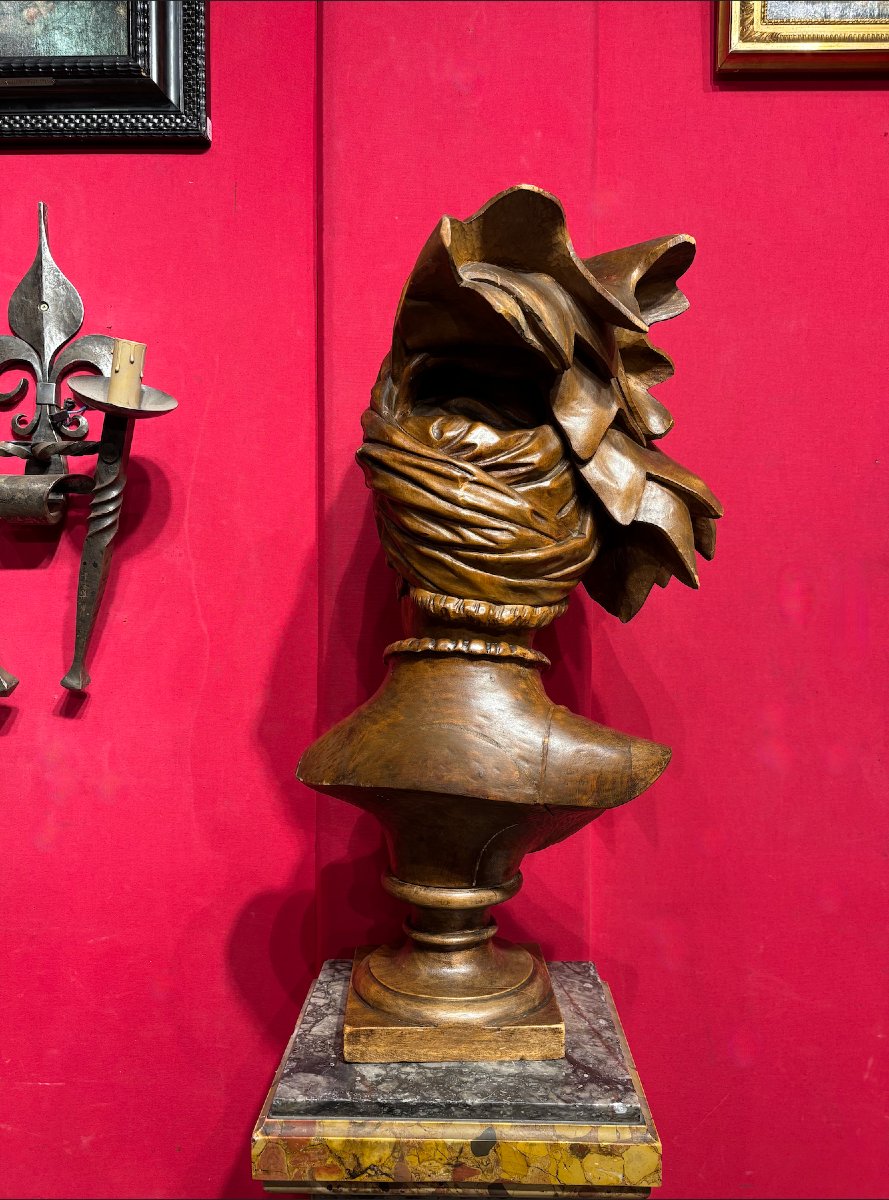 Bust Depicting A Figure Wearing A Turban, H. 78 Cm-photo-3