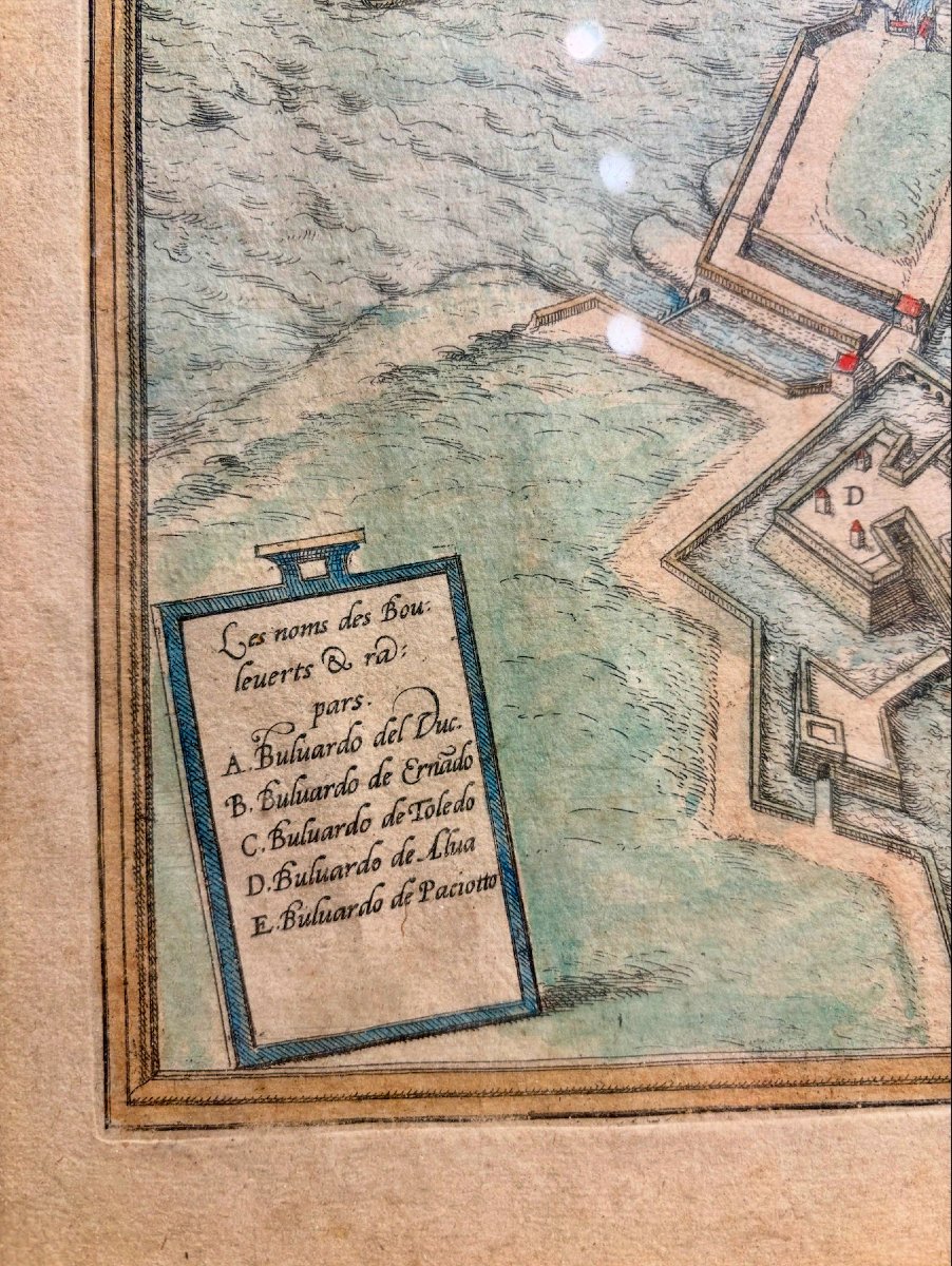 Carte d'Anvers, Gravure réhaussée, Ep XVIIème-photo-4