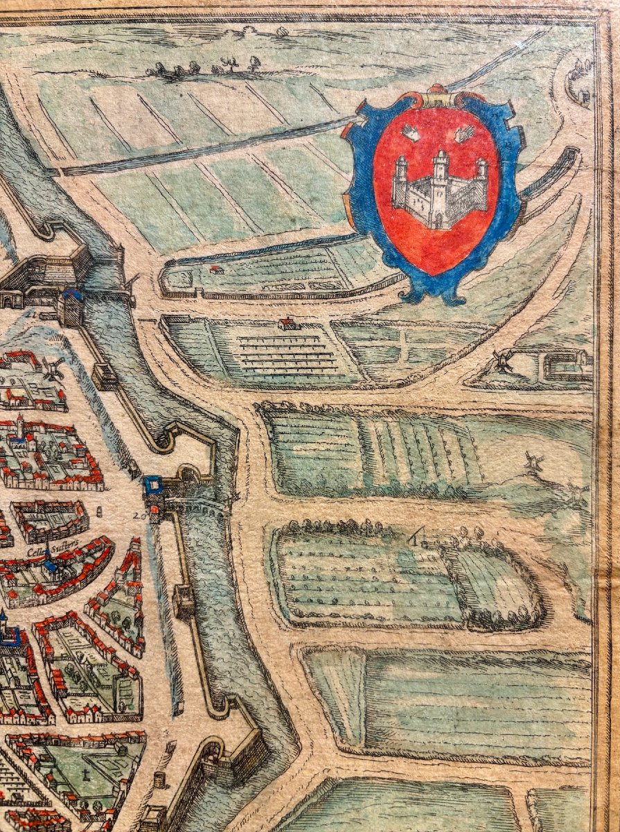 Carte d'Anvers, Gravure réhaussée, Ep XVIIème-photo-1