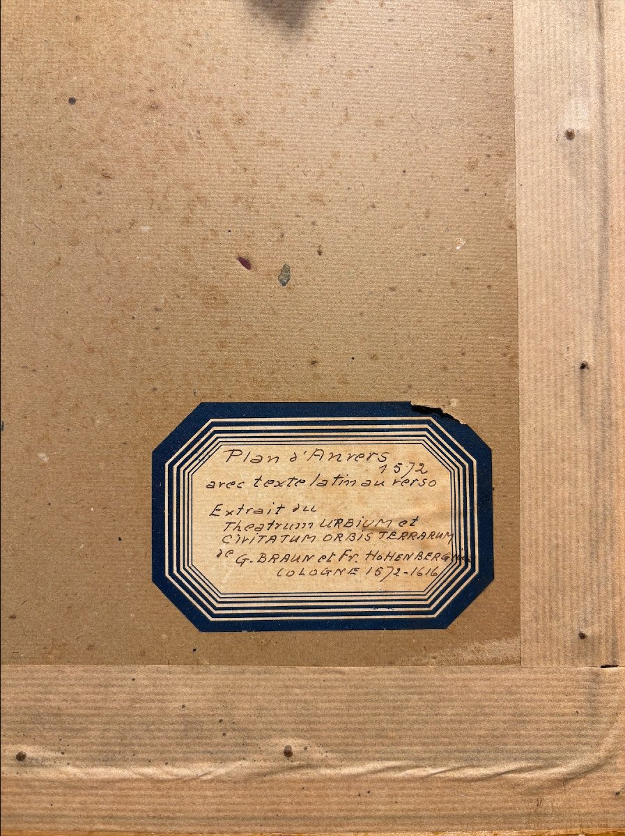 Carte d'Anvers, Gravure réhaussée, Ep XVIIème-photo-3