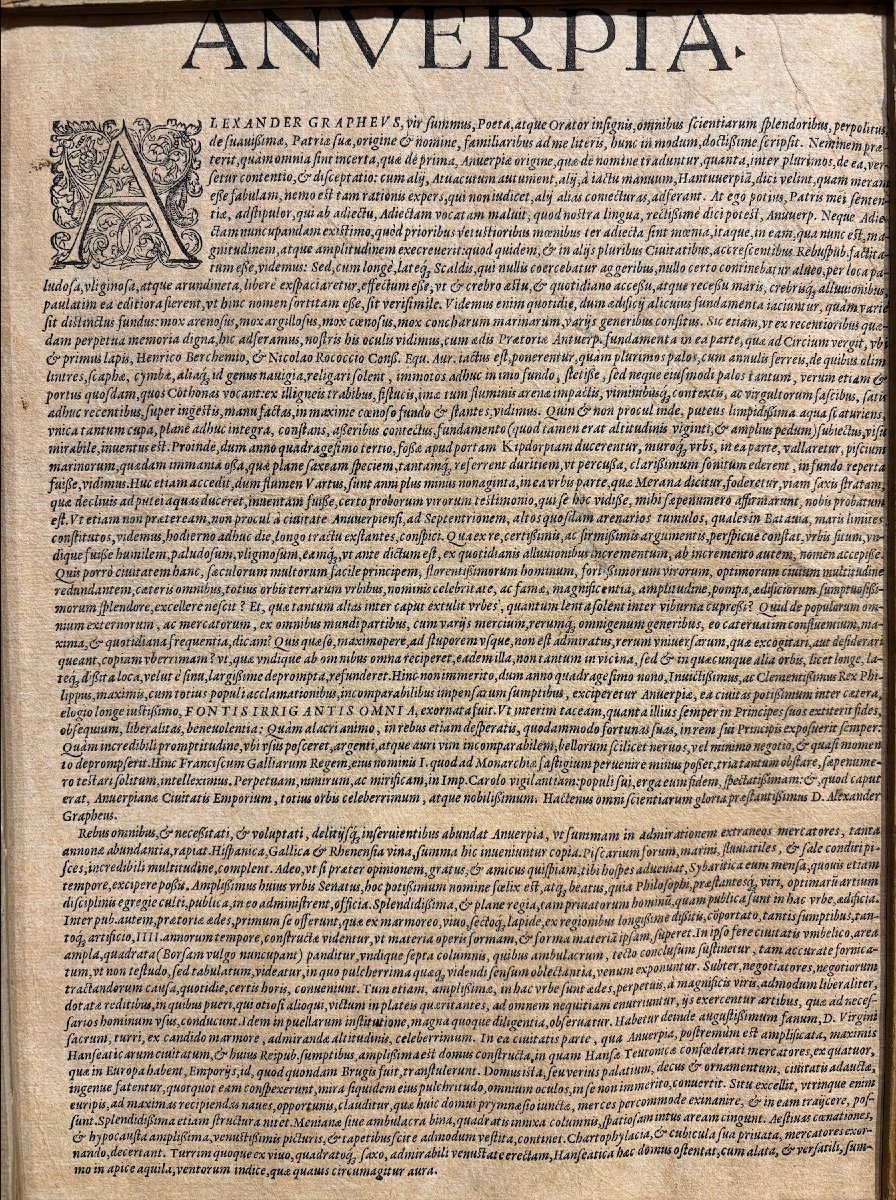 Carte d'Anvers, Gravure réhaussée, Ep XVIIème-photo-4