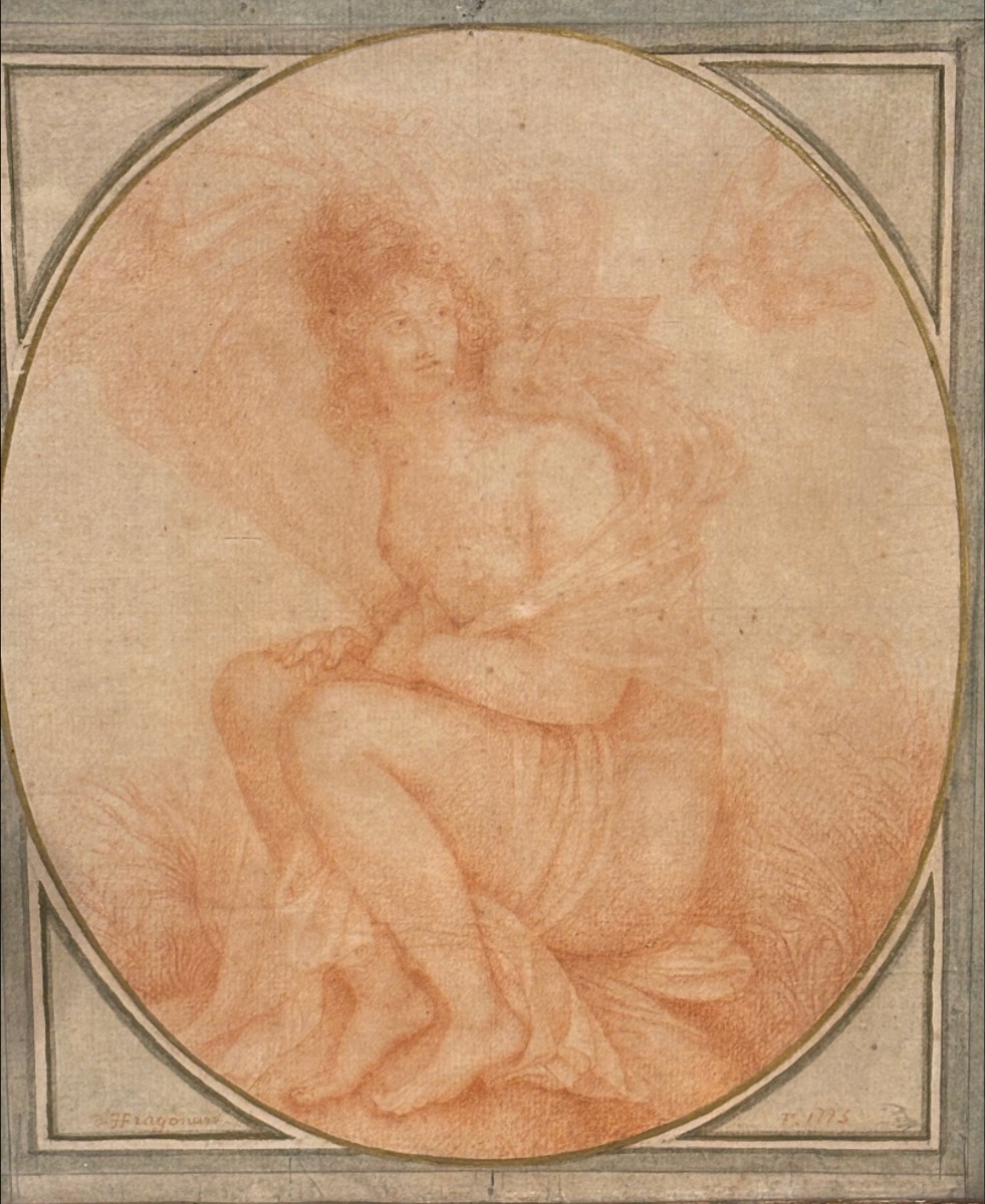 Circa 1775 Femme drapée d'après FRAGONARD