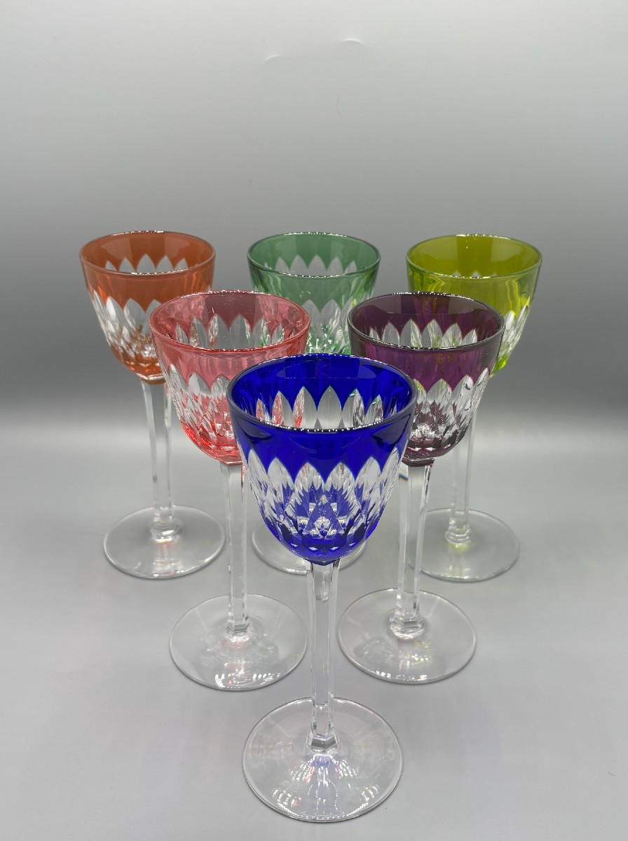 Baccarat 6 Rhine Glasses, “armagnac” Model-photo-2