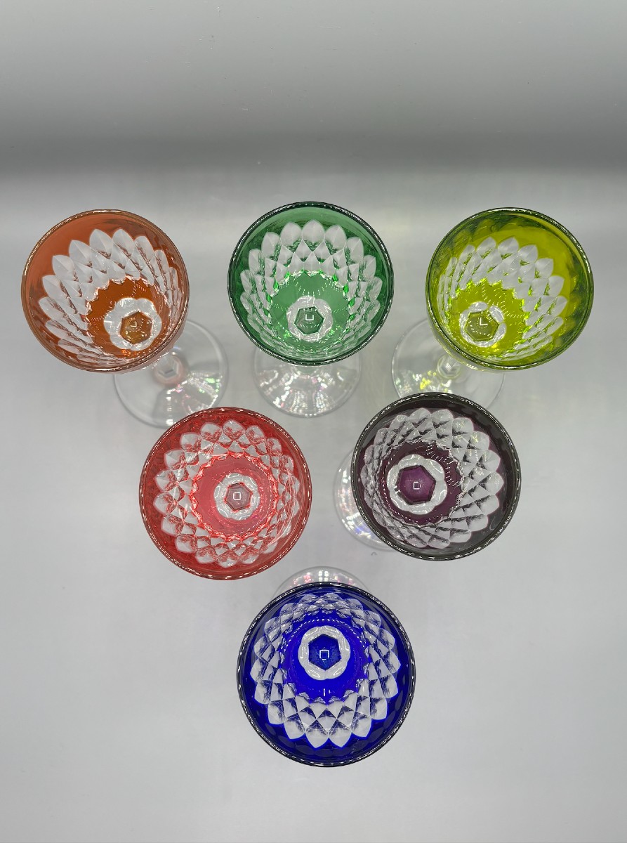 Baccarat 6 Rhine Glasses, “armagnac” Model