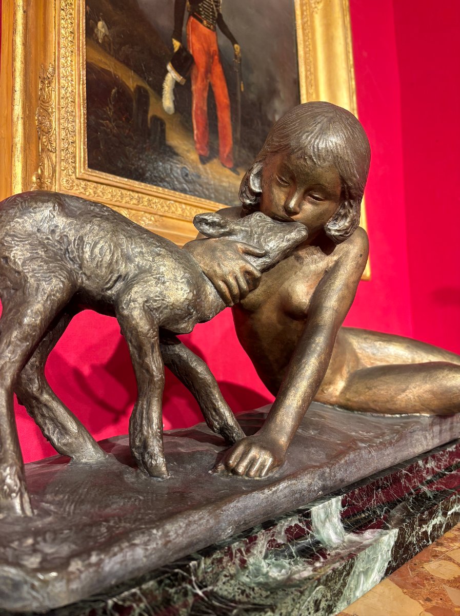 Ary Bitter (1883-1973), Young Girl With A Kid-photo-2