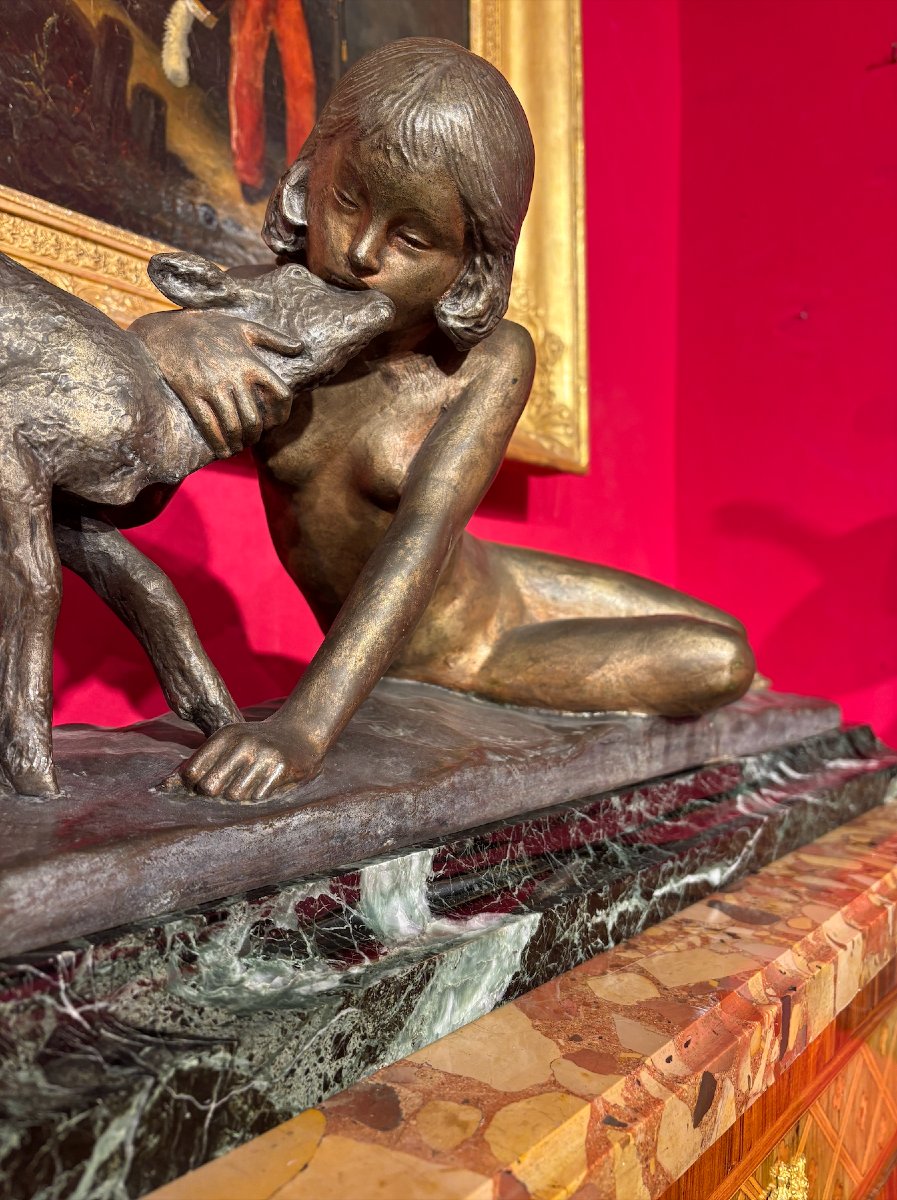 Ary Bitter (1883-1973), Young Girl With A Kid-photo-2