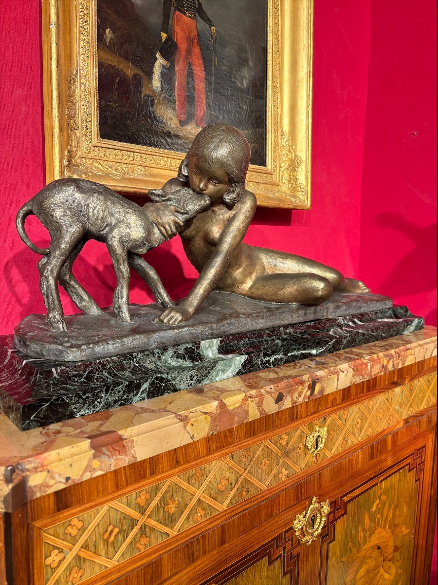 Ary Bitter (1883-1973), Young Girl With A Kid