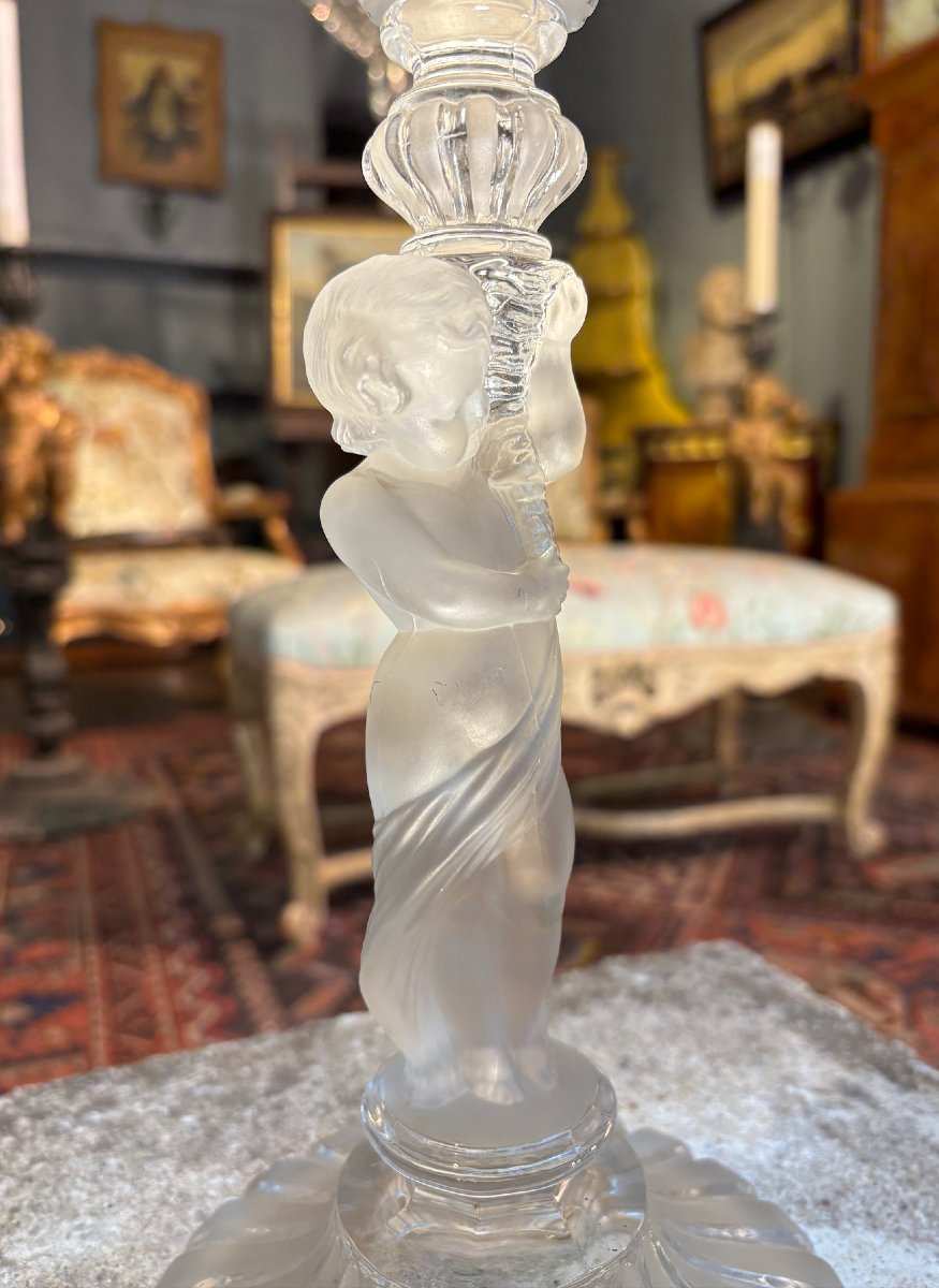 Pair Of Three-light Candlesticks Baccarat Ep.xxe-photo-2