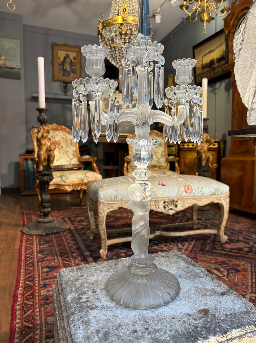 Pair Of Three-light Candlesticks Baccarat Ep.xxe