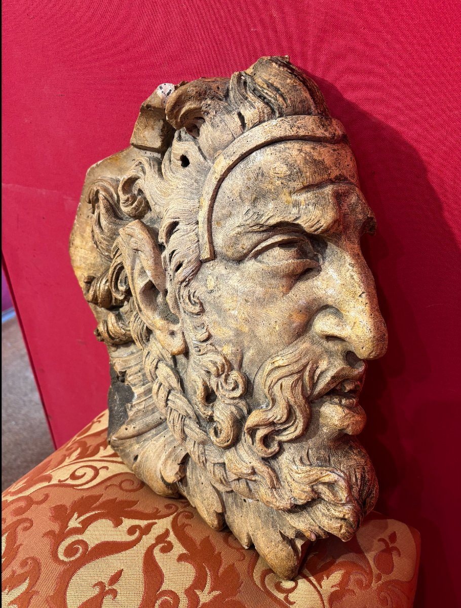 Tête de faune en plâtre (?) patinée dans l’esprit d’Eugène Legrain-photo-2