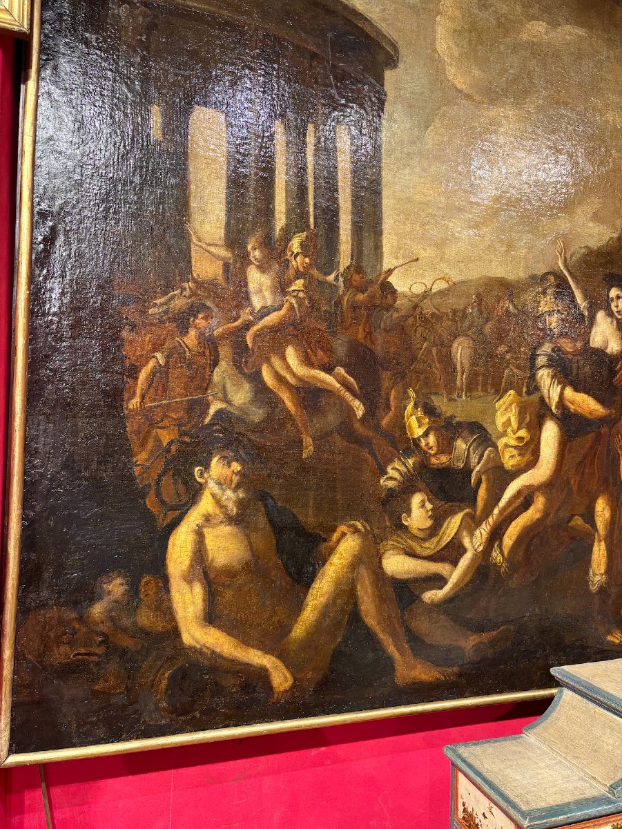 École italienne du XVIIe siècle "L’Enlèvement des Sabines" -photo-1