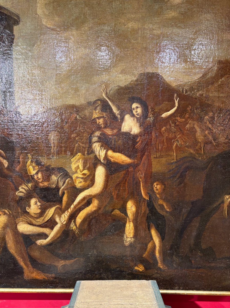 École italienne du XVIIe siècle "L’Enlèvement des Sabines" -photo-2