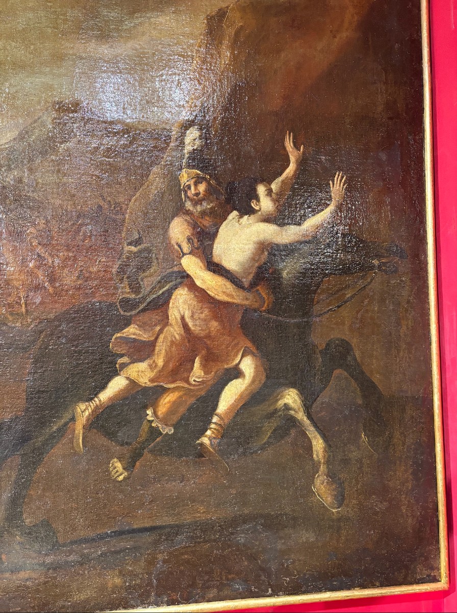 École italienne du XVIIe siècle "L’Enlèvement des Sabines" -photo-3