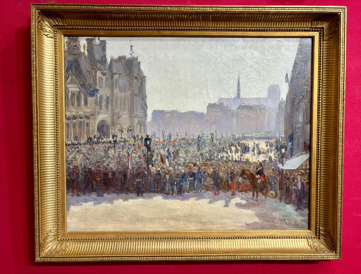 La foule de l'Hôtel de Ville - Funérailles nationales de Félix Faure, 23 février 1899