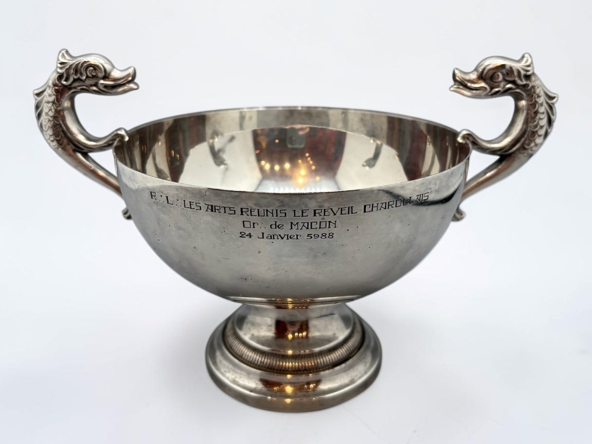 Coupe des Libations  XIXe "R∴ L∴ Les Arts Réunis Le Réveil Charollais"