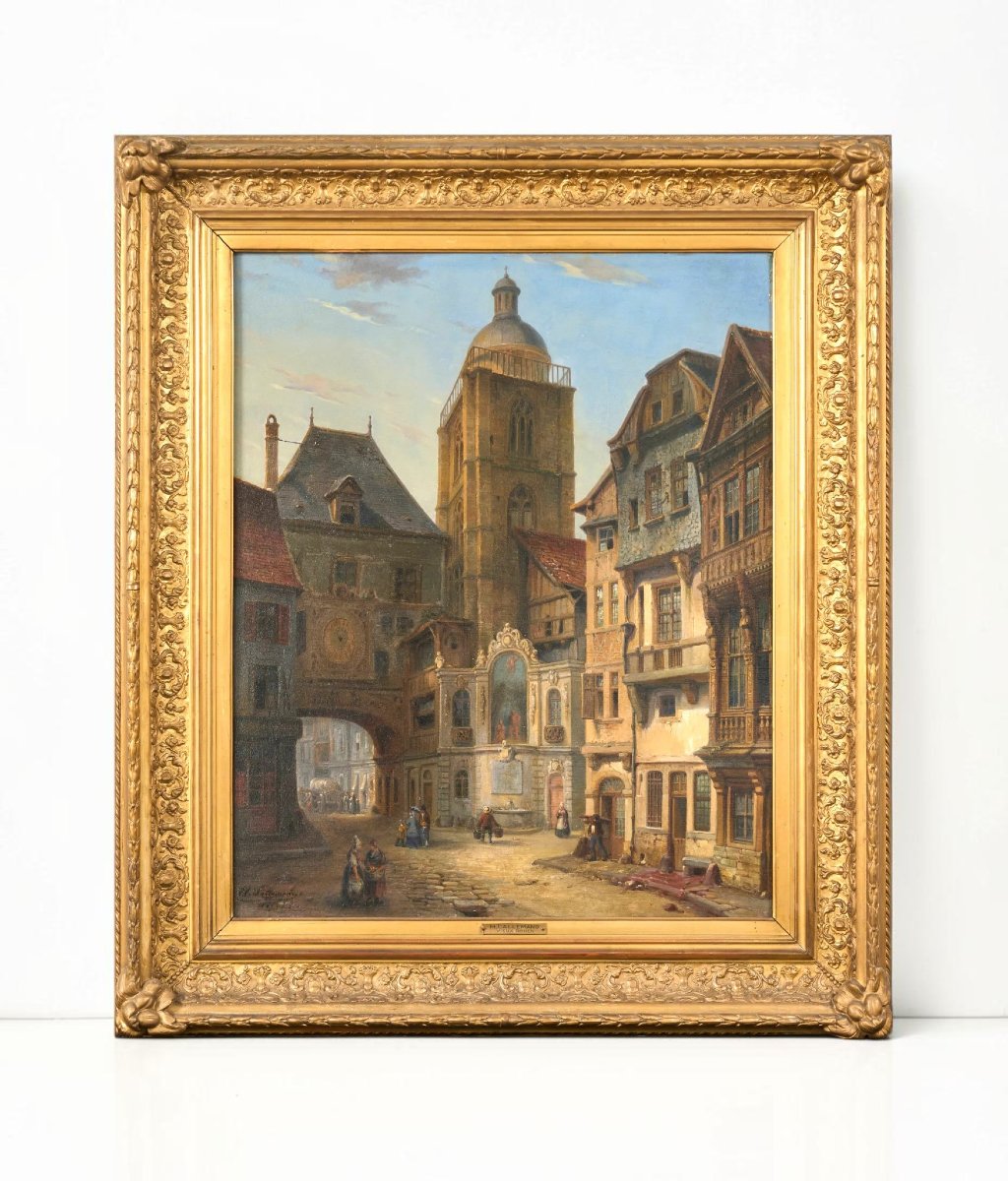 Henri Lallemand (1809–1892) The Gros-horloge In Rouen, 1867-photo-2