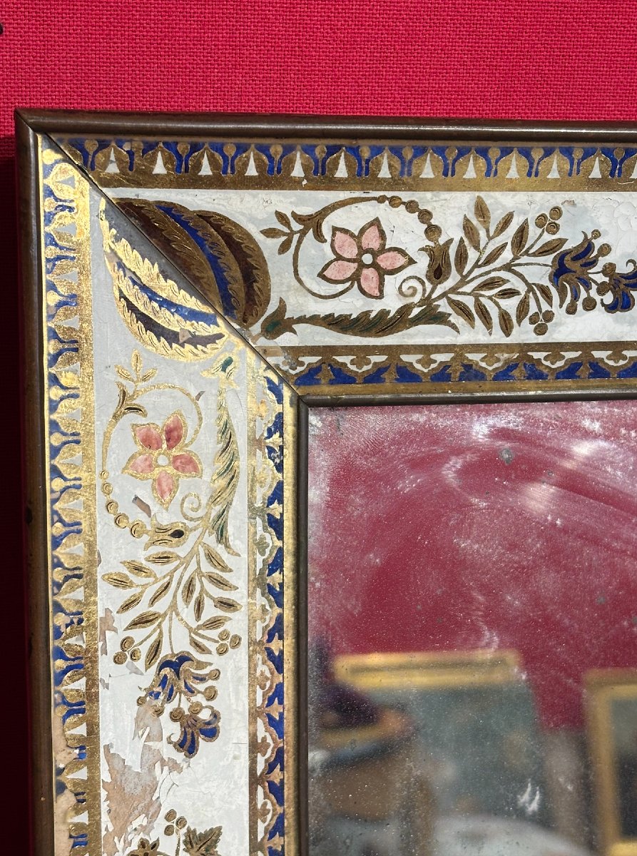 Miroir en verre églomisé Epoque Charles X-photo-2