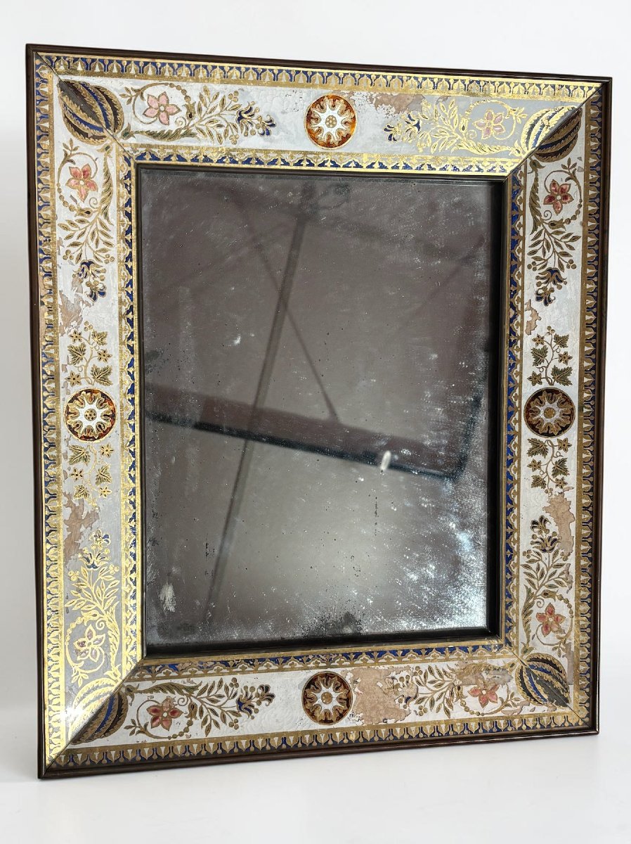 Miroir en verre églomisé Epoque Charles X