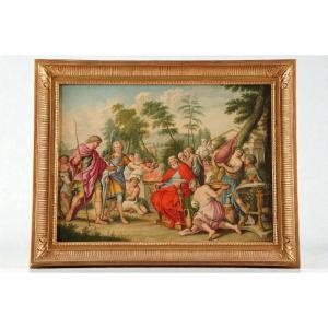 Ecole française vers 1800 "La rencontre d'Abraham et Melchisédek"