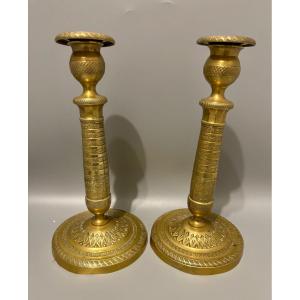 Pair Of Restoration Period Candlesticks