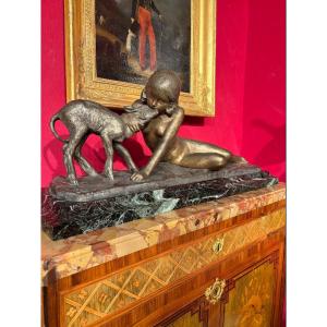 Ary Bitter (1883-1973), Young Girl With A Kid