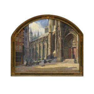 Fernand L. Guey (1877-1961), View Of Rouen Cathedral