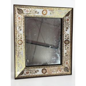 Eglomé Glass Mirror From The Charles X Period