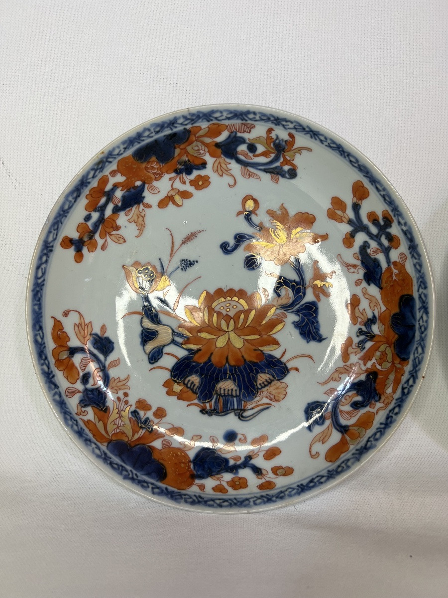 Pair Of Imari Soup Plates 18th Century-photo-1