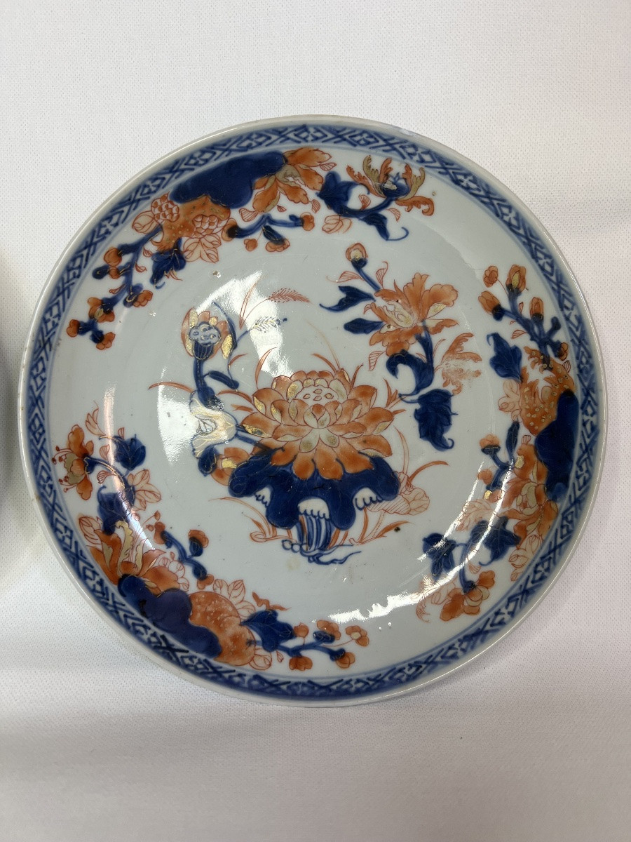Pair Of Imari Soup Plates 18th Century-photo-2