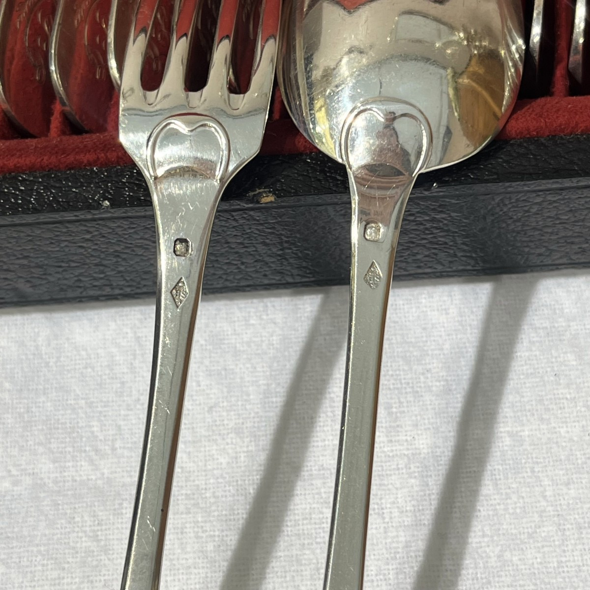 18-piece Solid Silver Dessert Cutlery Set, Vieux Paris. By Soufflot. -photo-1